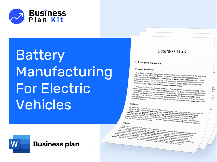 Battery Manufacturing For Electric Vehicles Business Plan Example
