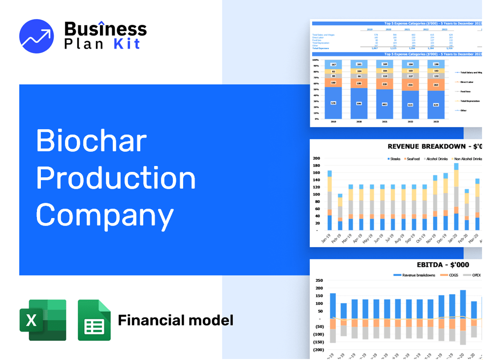 Biochar Production Company Financial Model Example