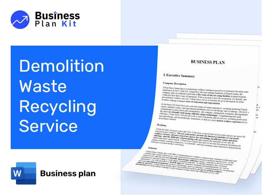 Demolition Waste Recycling Service Business Plan Example