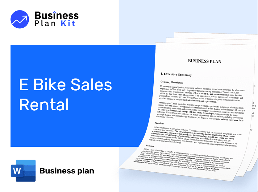 E Bike Sales Rental Business Plan Example