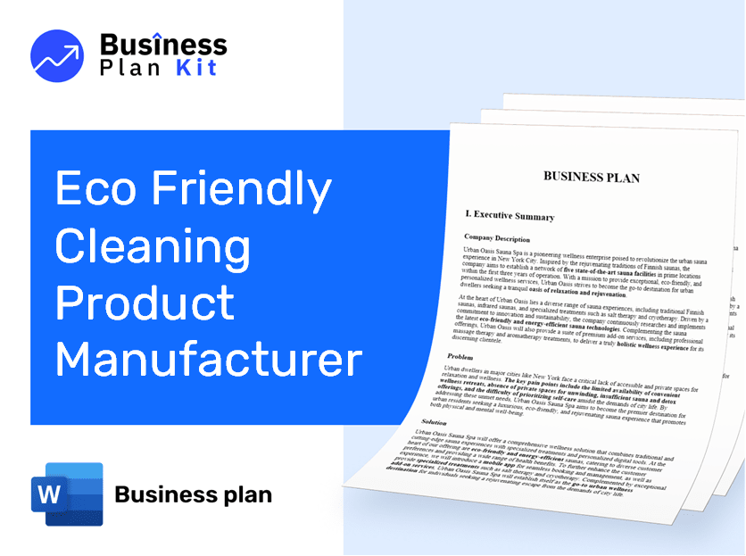 Eco Friendly Cleaning Product Manufacturer Business Plan Example
