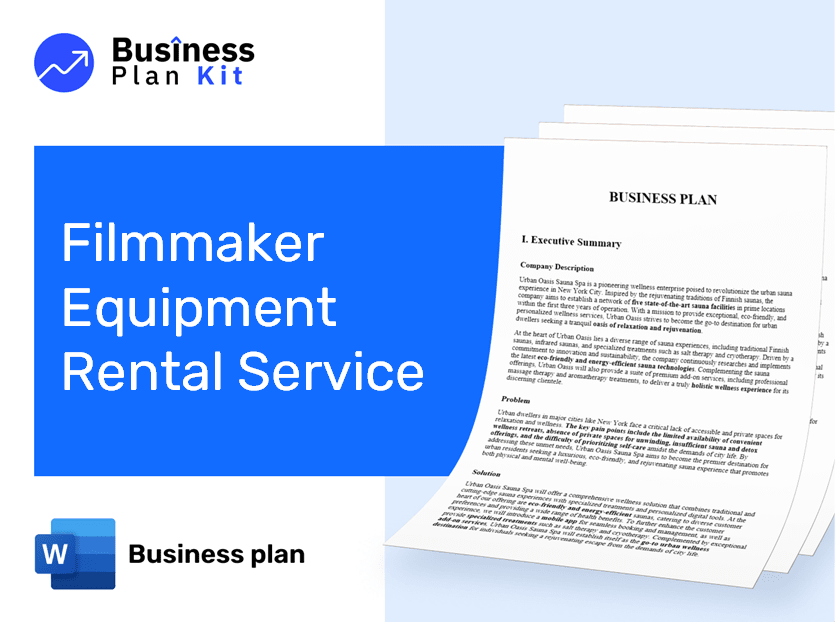 Filmmaker Equipment Rental Service Business Plan Example