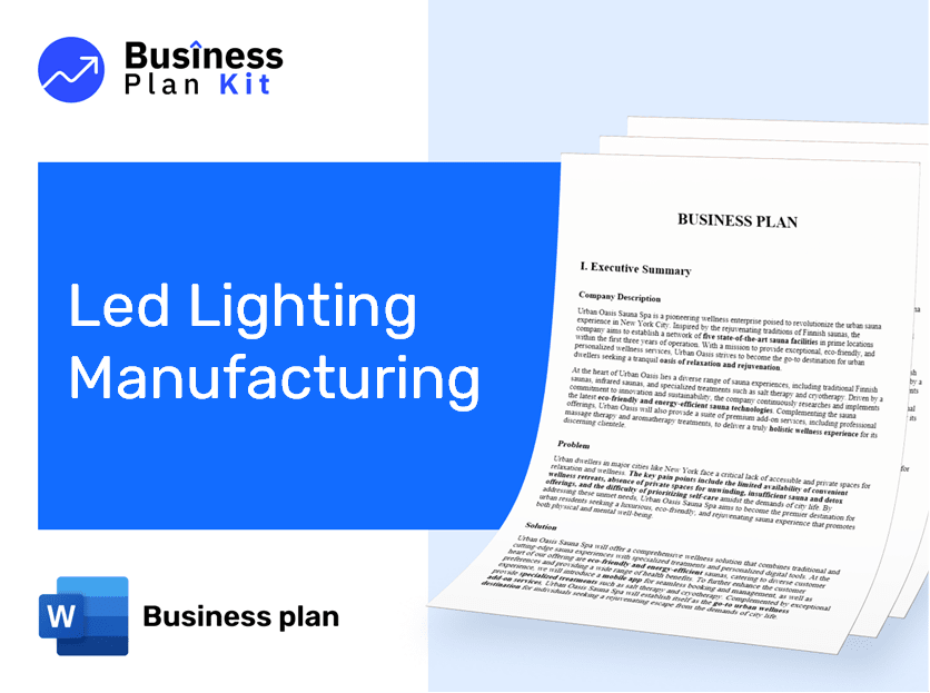 Led Lighting Manufacturing Business Plan Example