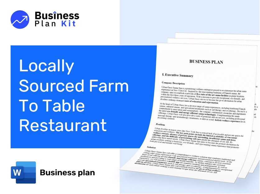Locally Sourced Farm To Table Restaurant Business Plan Example