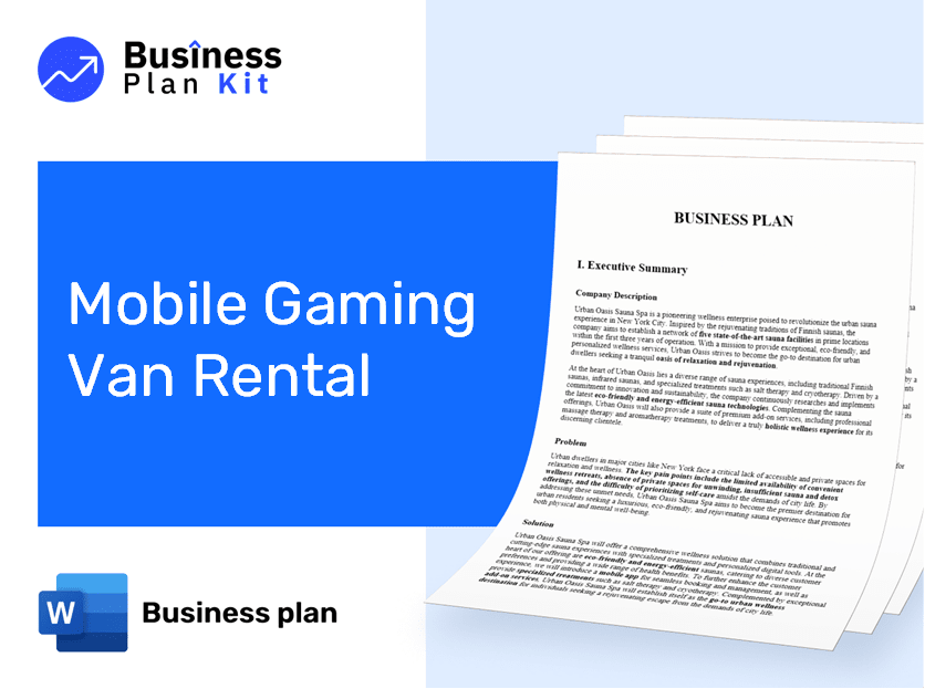 Mobile Gaming Van Rental Business Plan Example