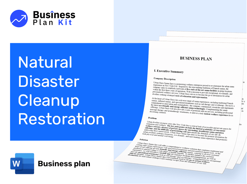 Natural Disaster Cleanup Restoration Business Plan Example