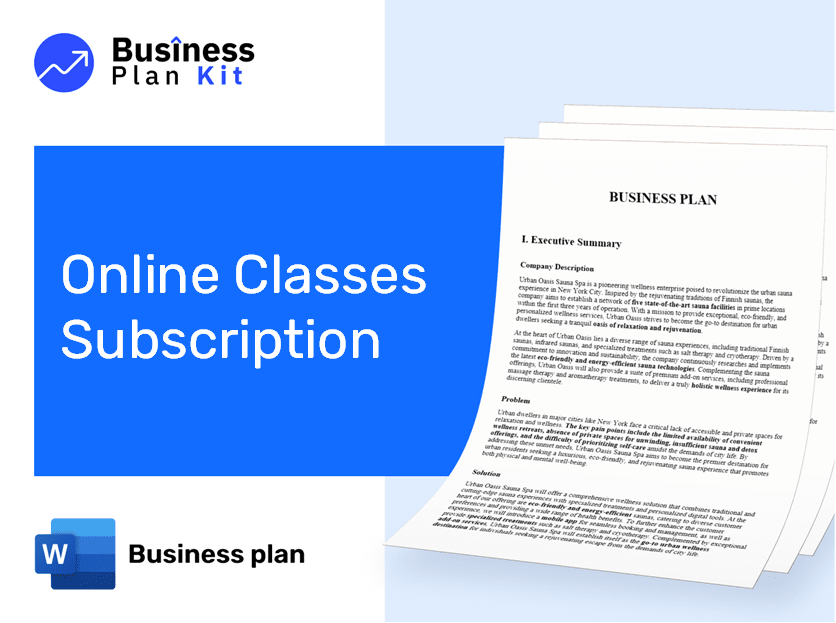 Online Classes Subscription Business Plan Example