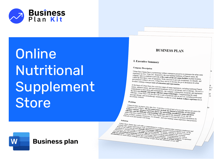 Online Nutritional Supplement Store Business Plan Example