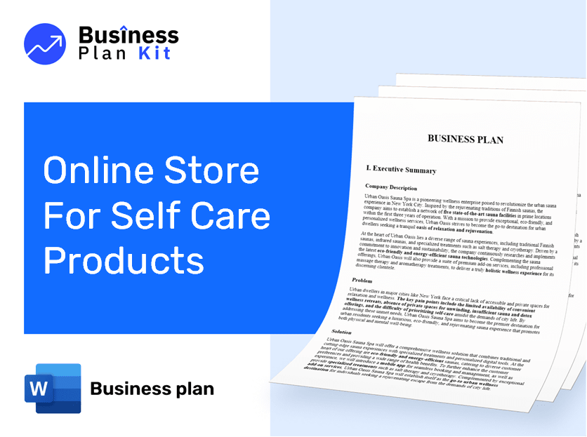 Online Store For Self Care Products Business Plan Example