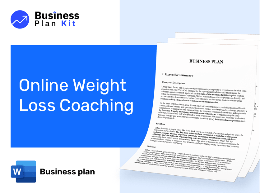Online Weight Loss Coaching Business Plan Example