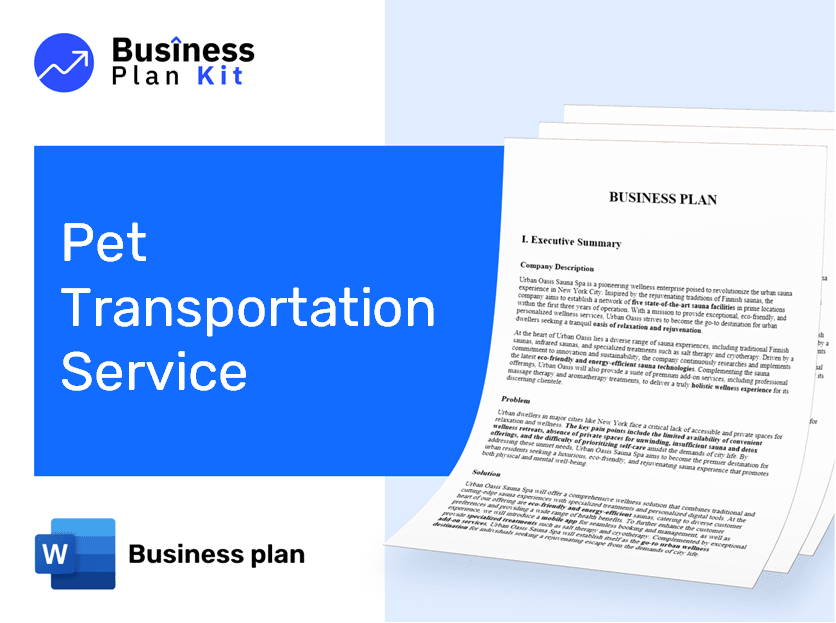 Pet Transportation Service Business Plan Example
