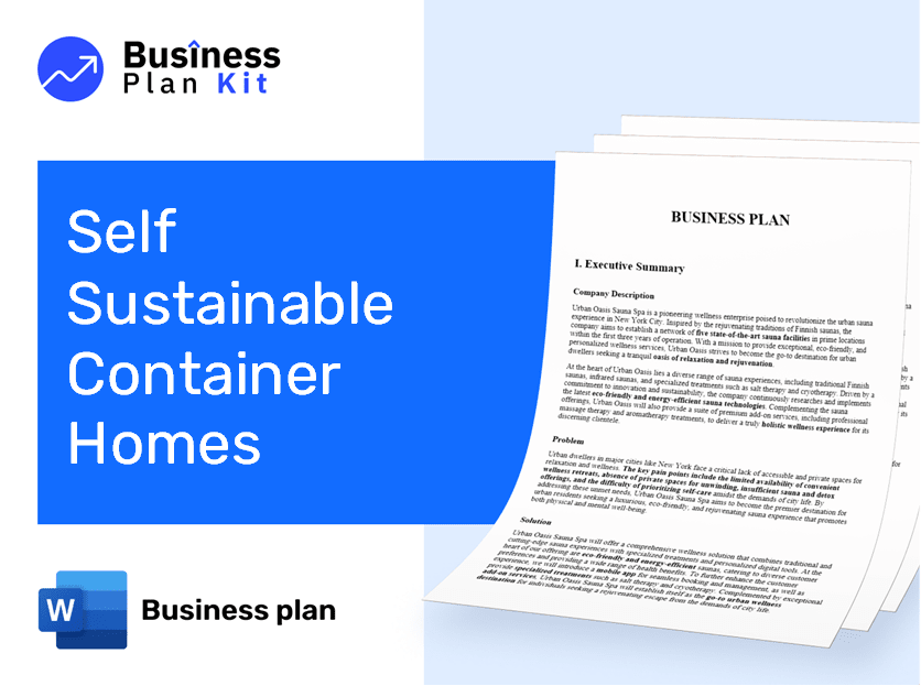 Self Sustainable Container Homes Manufacturer Business Plan Example