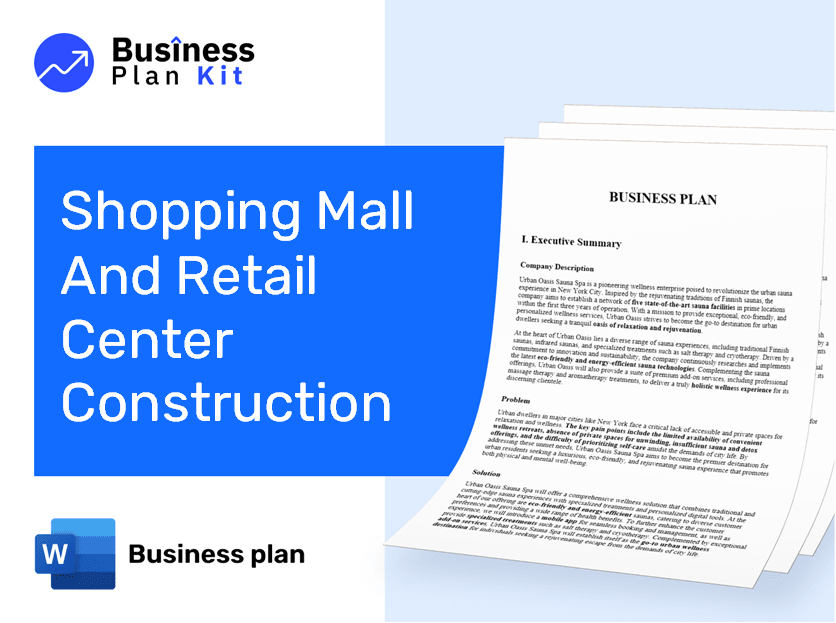 Shopping Mall And Retail Center Construction Business Plan Example