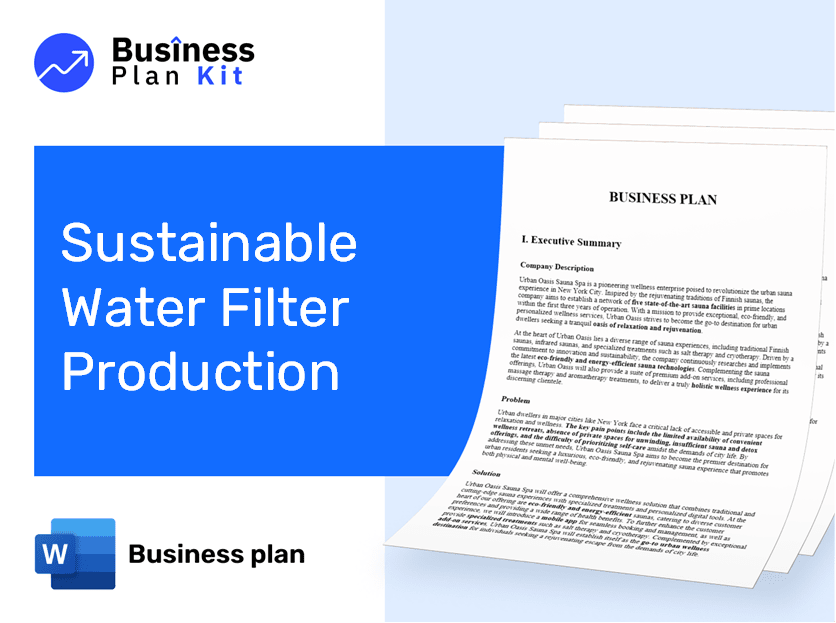 Sustainable Water Filter Production Business Plan Example