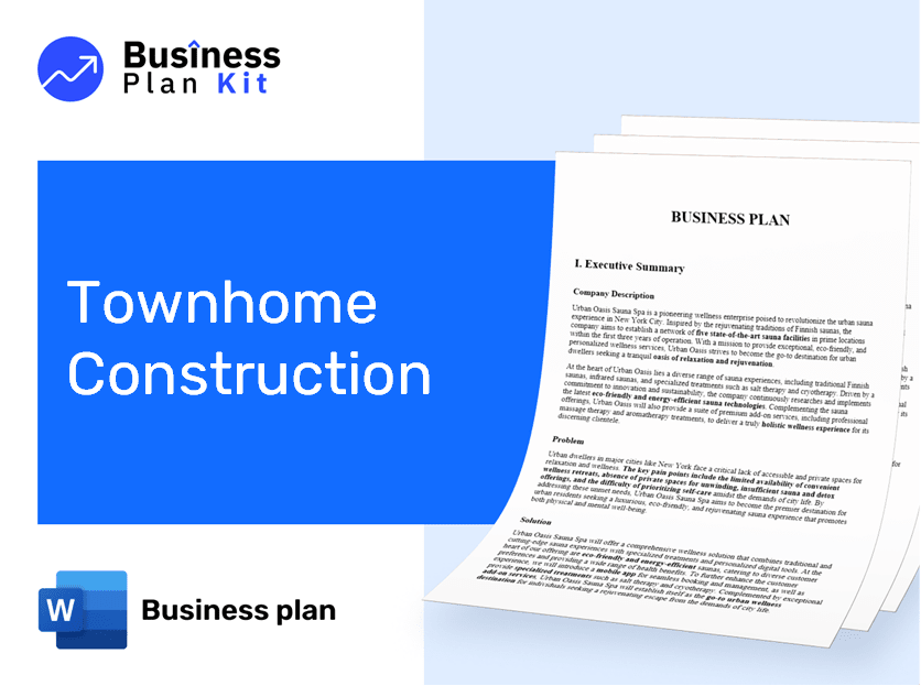 Townhome Construction Business Plan Example