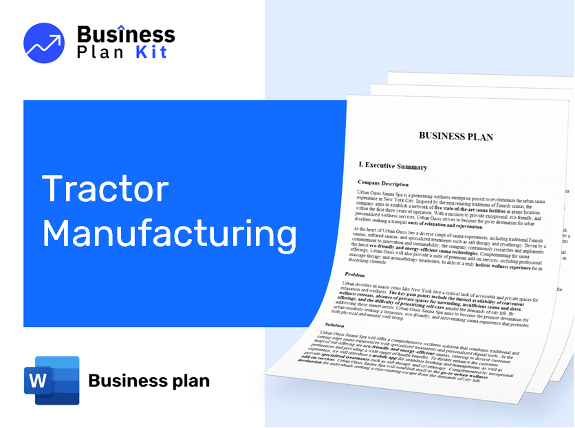 Tractor Manufacturing Business Plan Example
