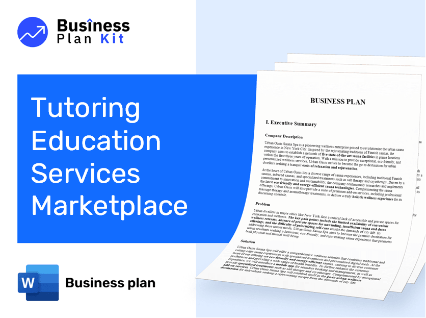 Tutoring Education Services Marketplace Business Plan Example