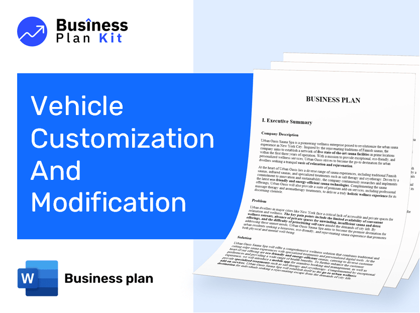 Vehicle Customization And Modification Business Plan Example