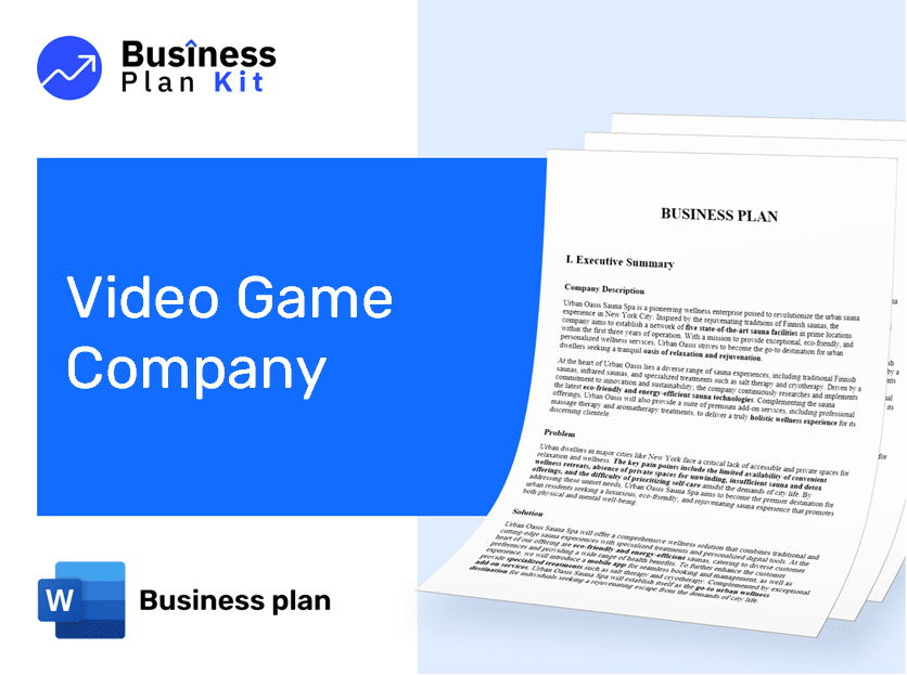 Video Game Company Business Plan Example