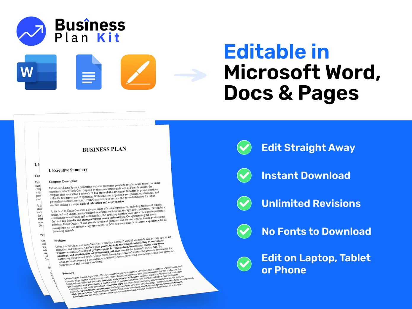 Zumba Dance Studio Business Plan Example: Features