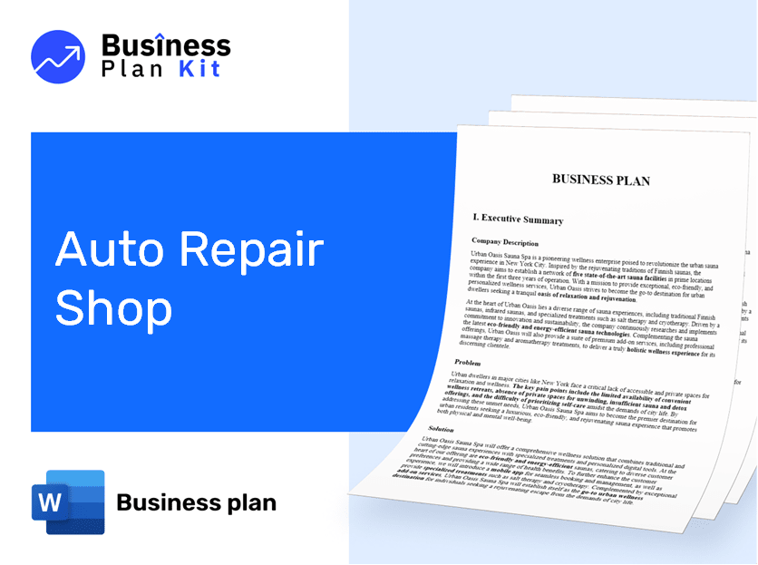 Auto Repair Shop Business Plan Example