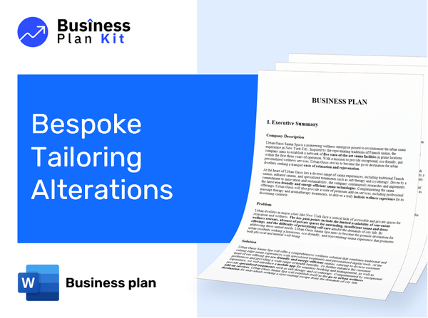 Bespoke Tailoring Alterations Business Plan Example