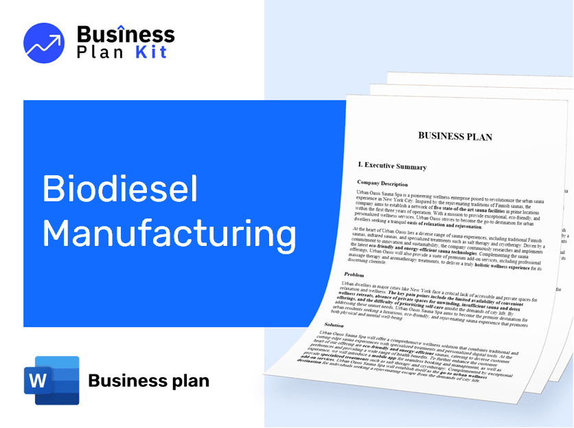 Biodiesel Manufacturing Business Plan Example