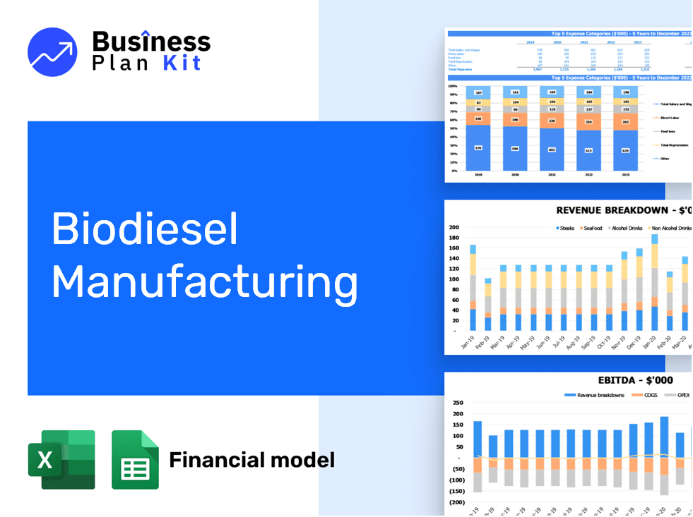 Biodiesel Manufacturing Financial Model Example