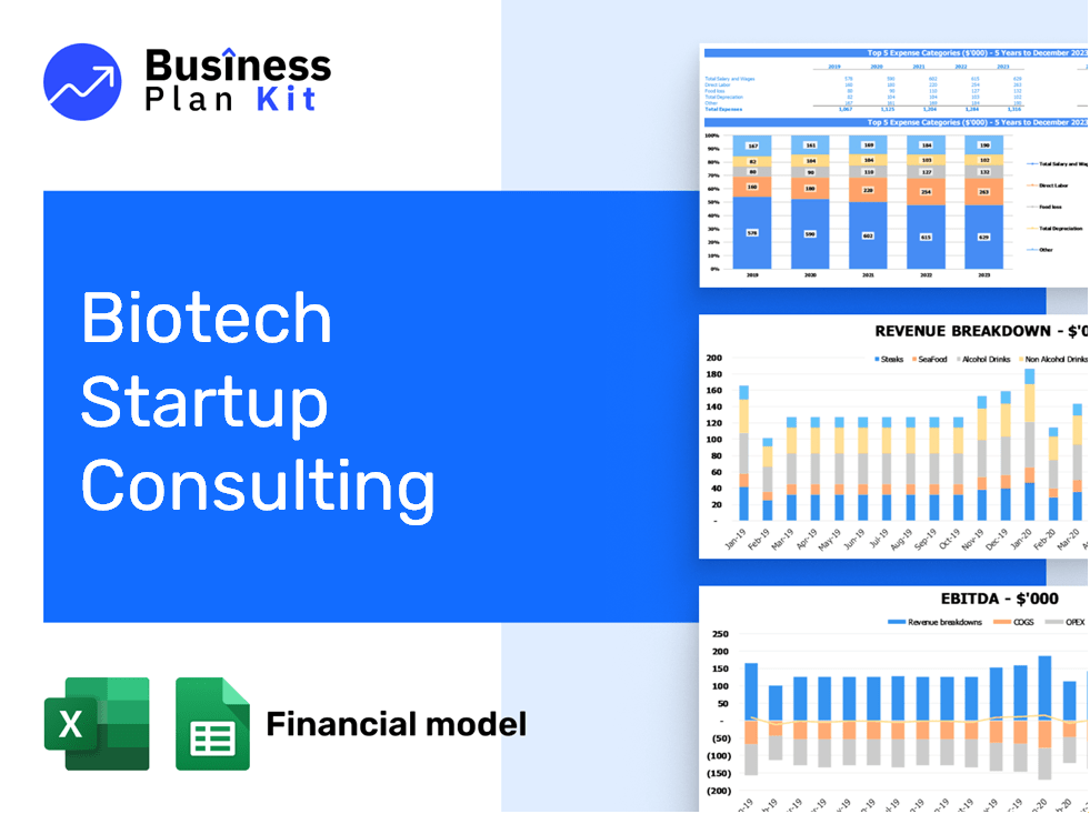Biotech Startup Consulting Financial Model Example