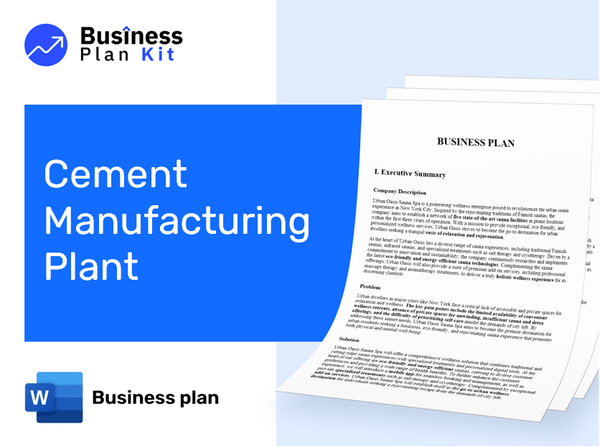Cement Manufacturing Plant Business Plan Example