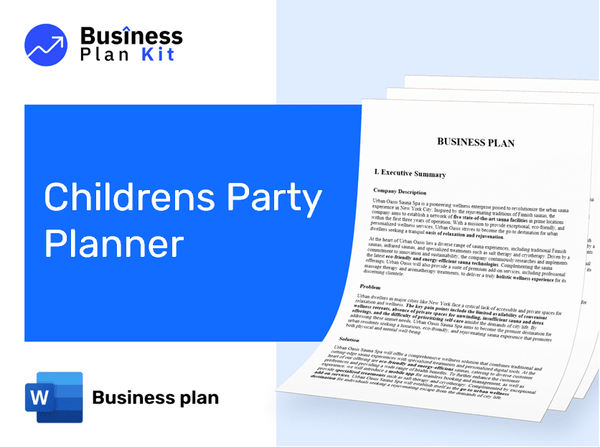 Childrens Party Planner Business Plan Example