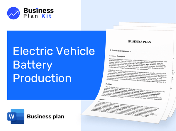 Electric Vehicle Battery Production Business Plan Example