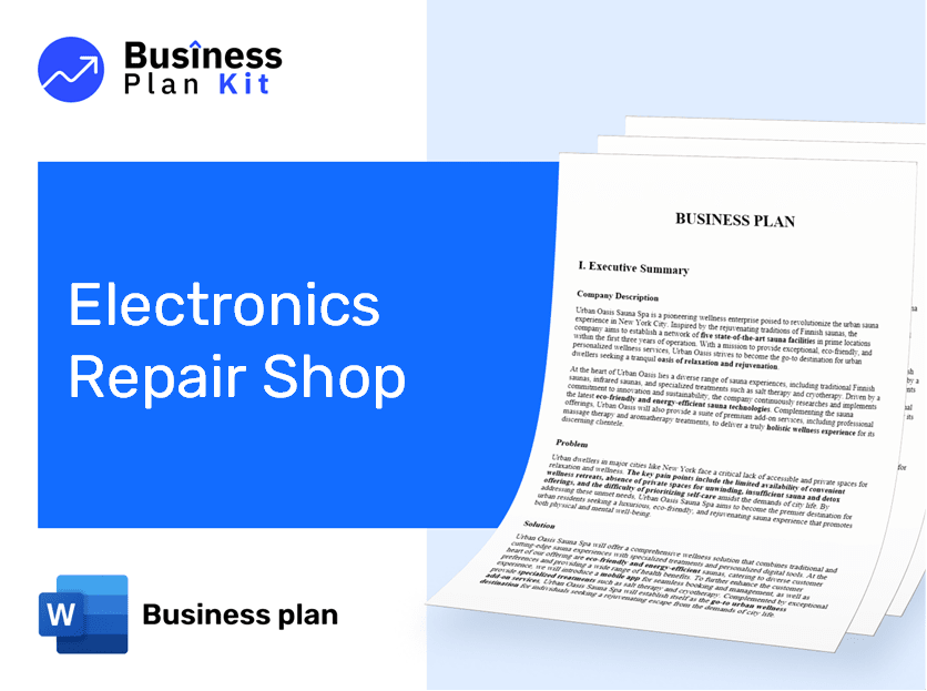 Electronics Repair Shop Business Plan Example