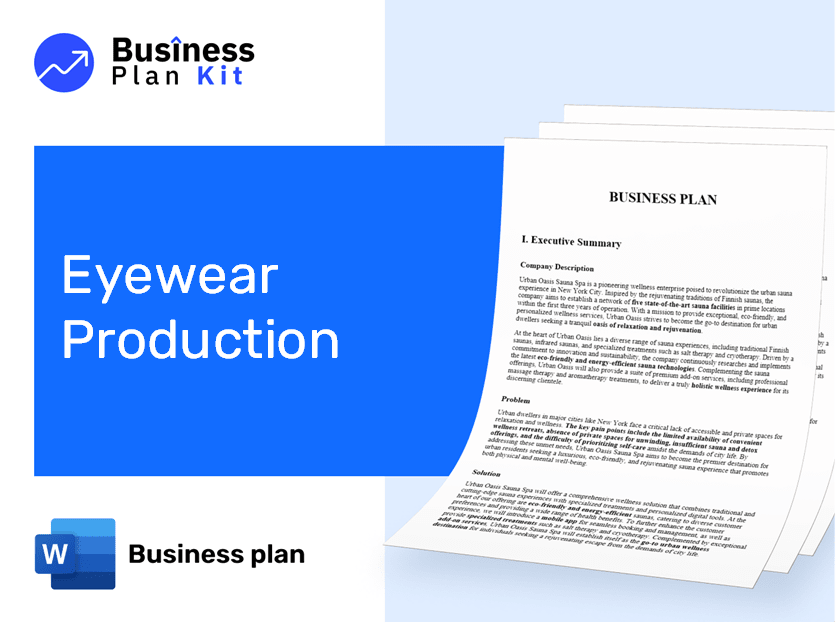 Eyewear Production Business Plan Example