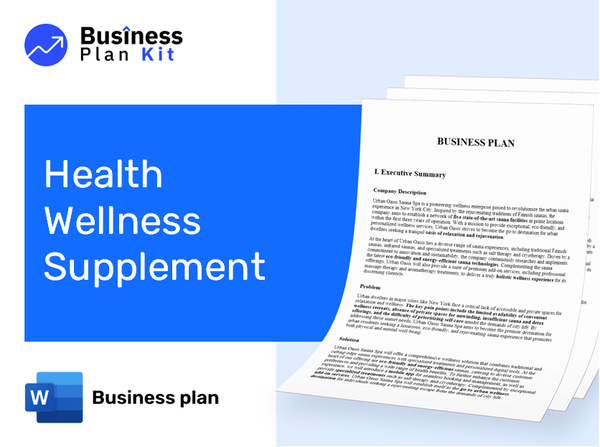 Health Wellness Supplement Business Plan Example