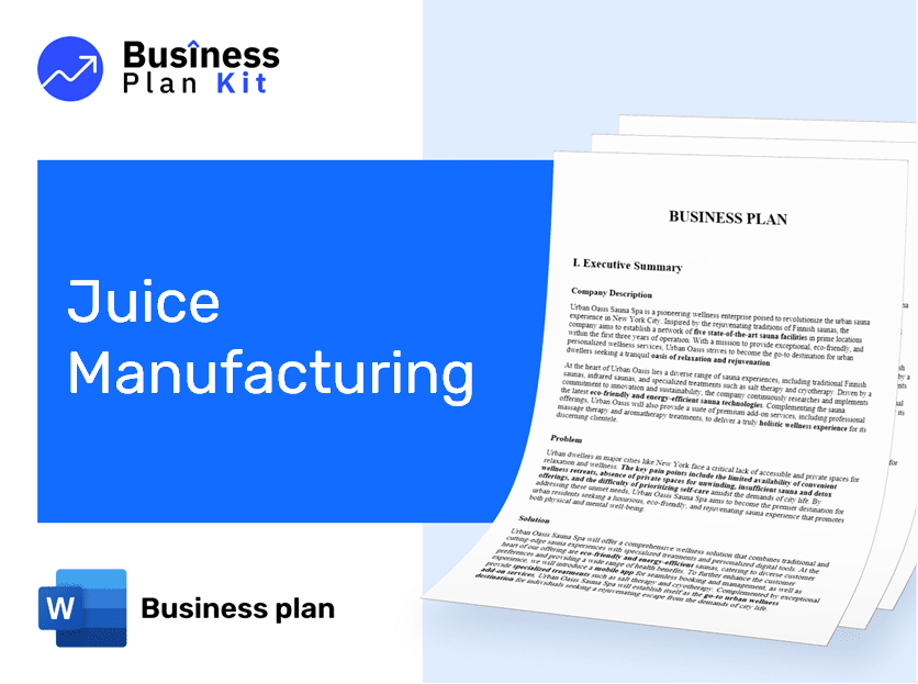 Juice Manufacturing Business Plan Example