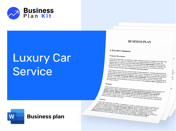 Luxury Car Service Business Plan Example