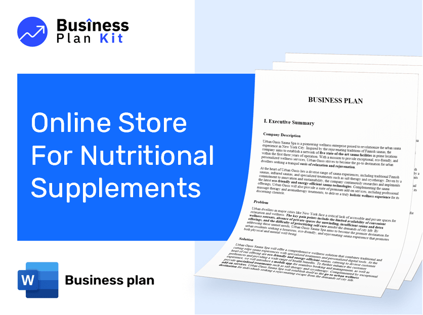 Online Store For Nutritional Supplements Business Plan Example