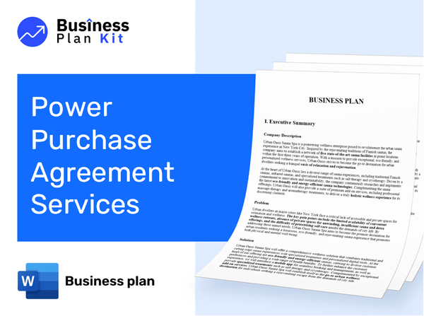 Power Purchase Agreement Services Business Plan Example