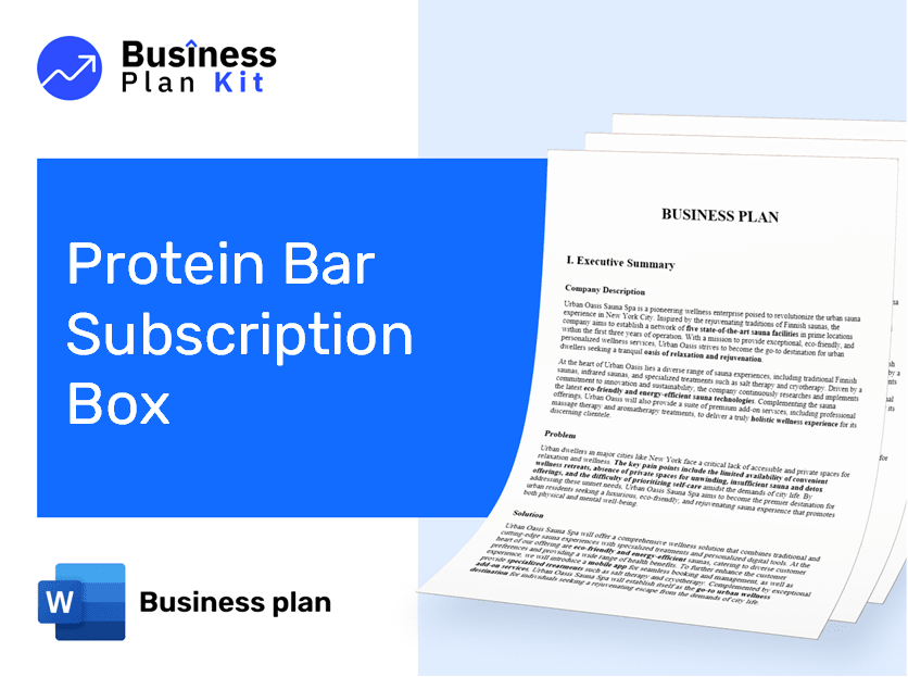 Protein Bar Subscription Box Business Plan Example