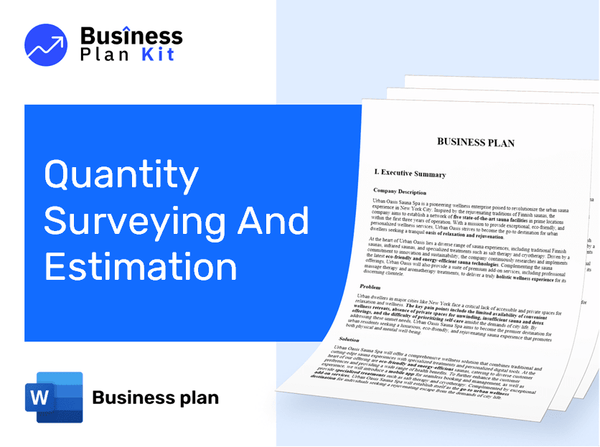Quantity Surveying And Estimation Business Plan Example