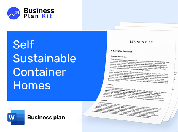 Self Sustainable Container Homes Manufacturer Business Plan Example