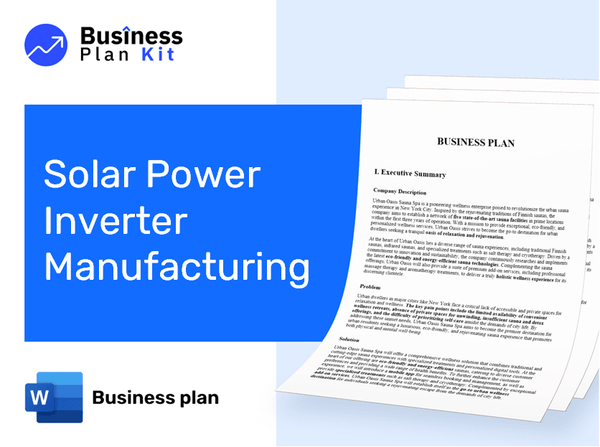 Solar Power Inverter Manufacturing Business Plan Example