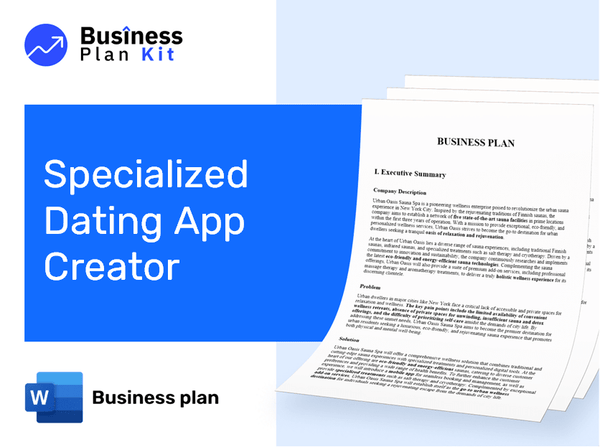 Specialized Dating App Creator Business Plan Example