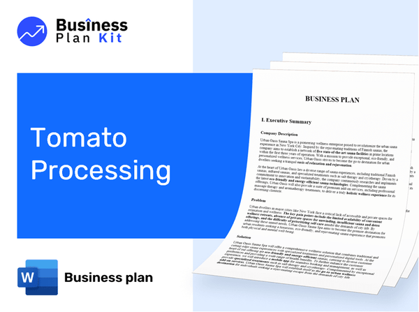 Tomato Processing Business Plan Example