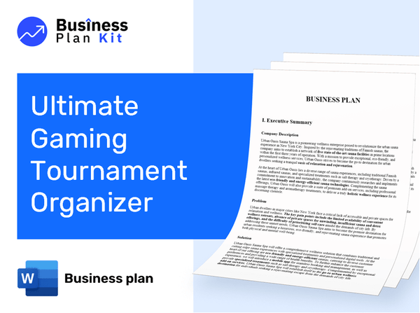 Ultimate Gaming Tournament Organizer Business Plan Example